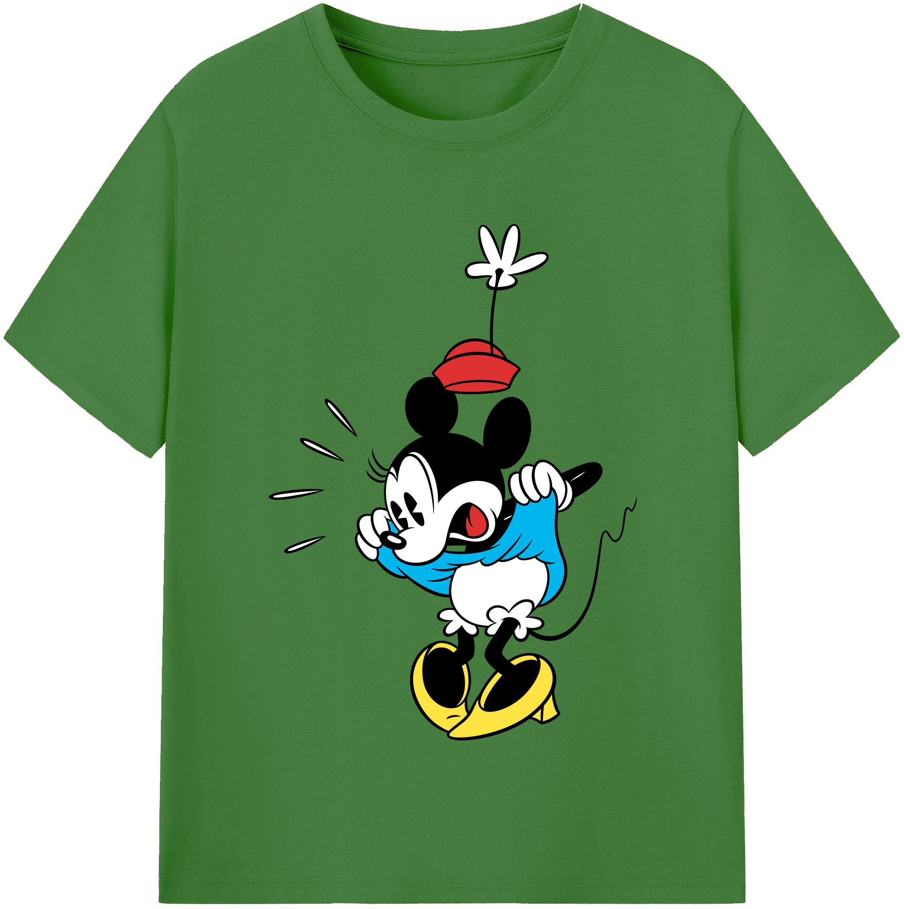 （画像用） ミッキーマウス Mickey Mouse レディースカジュアルプリントTシャツ（綿100％）
